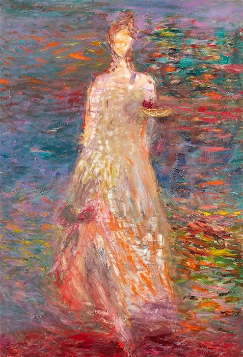 About to Fall in Love — 190 × 130 cm, oil on canvas, 2025