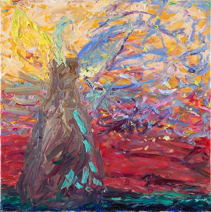 Against the Headwind — 50 × 50 cm, oil on canvas, 2025