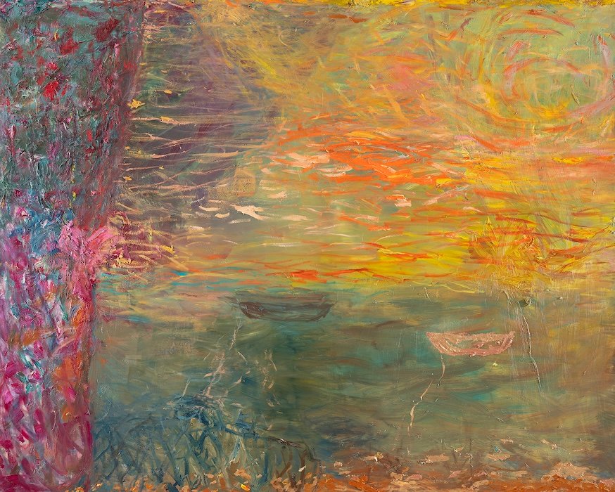 Fishermen at Dawn — 155 × 195 cm, oil on canvas, 2025