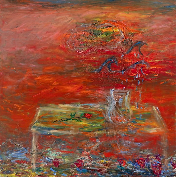 Flowers Named Wind, Rain, Clouds and Sun — 180 × 180 cm, oil on canvas, 2025