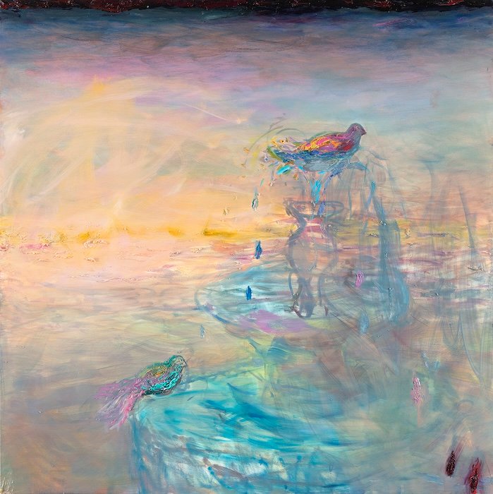 Morning Together — 130 × 130 cm, oil on canvas, 2024