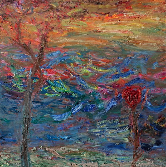 Shared Sea — 160 × 160 cm, oil on canvas, 2025