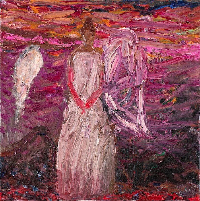 The Gravity of Dreams — 50 × 50 cm, oil on canvas, 2025