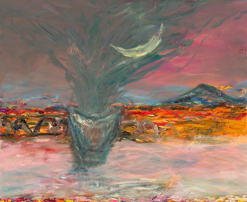 We Were Watching the Moon Sleeping — 90 × 110 cm, oil on canvas, 2024
